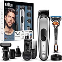 Braun MGK7020 10 en 1- Máquina recortadora barba y cortapelos todo en uno con afeitadora cuerpo- nariz y orejas…